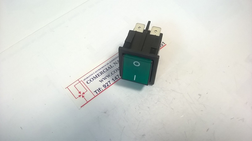 Imagen Interruptor Verde 30X22 mm. 2 polos 4 terminales facton