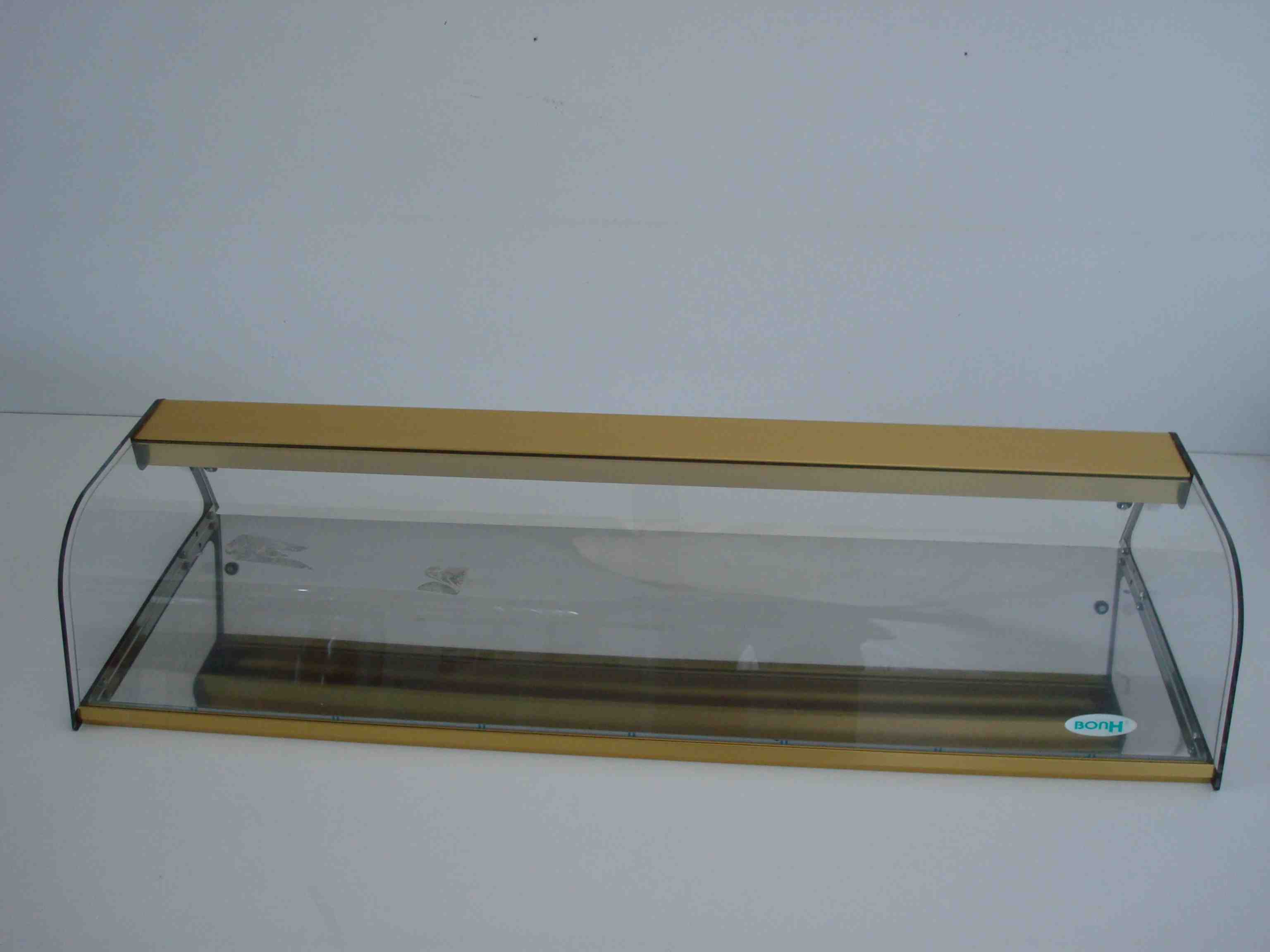 Imagen Expositor Neutro Aluminio con cristal curvo