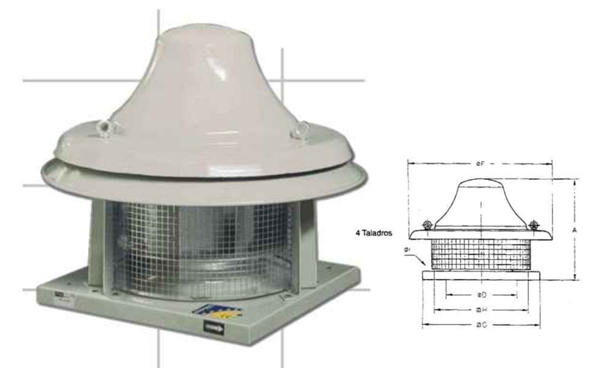 Imagen Extractor de tejado de 400º. 2 horas