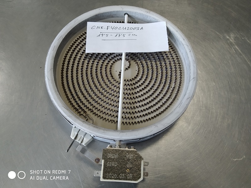 Imagen Placa quemador eléctrica cocina, encimera 19,5 Ext. 17,5 mm    