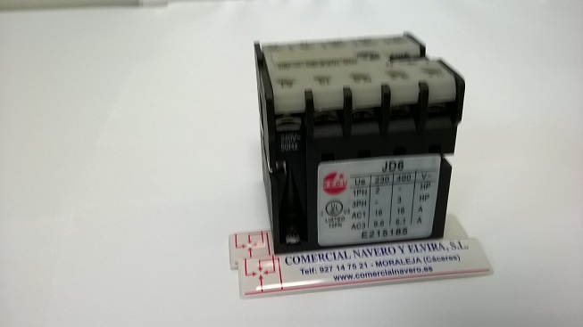 Imagen Contactor Redu JD6.10. De 16 A. Alimentacion 230 V. 4 Contactos 