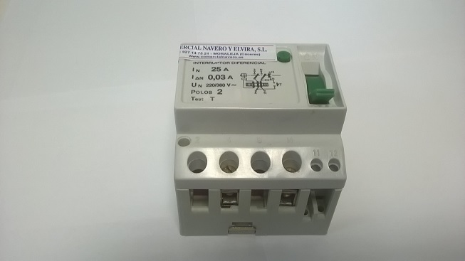 Imagen Interruptor diferencial 25 A. Monofasico. 30 mA.