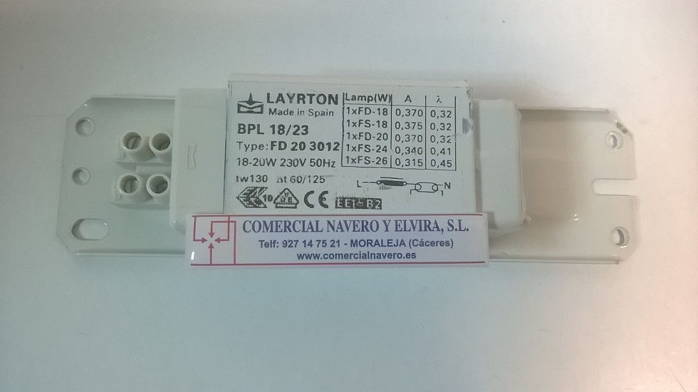 Imagen Reactancia 18 W. 230 V.