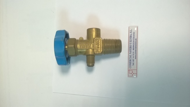 Imagen Llave grifo manual con valvula de seguridad para botella Gas 
