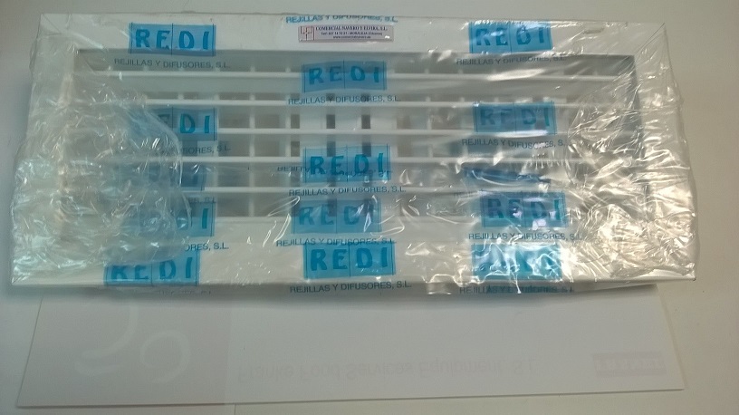 Imagen Rejilla 400X150 mm. doble lama aluminio blanco 