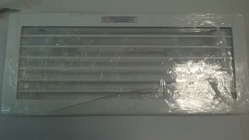 Imagen Rejilla 400X150 mm. Simple lama aluminio blanco