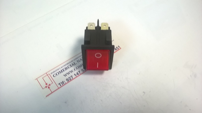 Imagen Interruptor Rojo 30X22 mm. 2 polos 4 terminales facton 