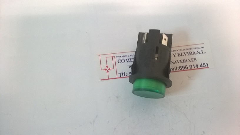 Imagen Interruptor Verde redondo 25 mm. 16 A. 4 terminales