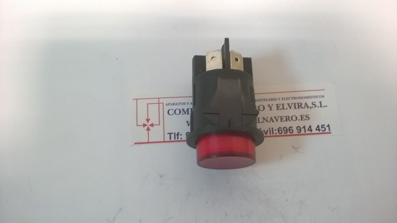 Imagen Interruptor Rojo redondo 25 mm. 16 A. 4 Terminales
