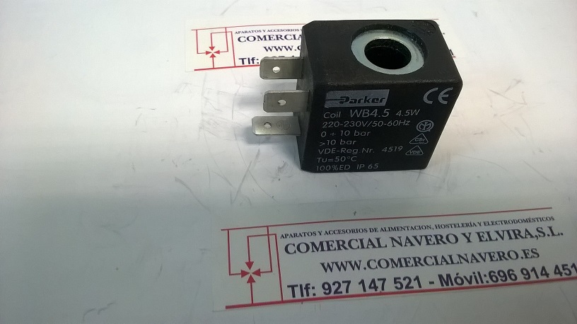 Imagen Bobina. Electrovalvula Parker. 230 V. 30X22X32X10 mm.