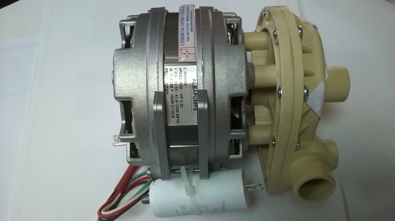 Imagen Motor/bomba lavado lavaplatos ADLER. Bocas de 30 m/m. 