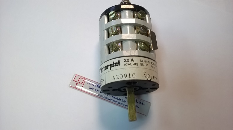 Imagen Interruptor rotativo 20 A. Trifasico dos posiciones 0-1