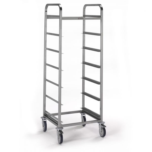 Imagen Carro con guías para cestas 50X50 Acero inox. Con tope