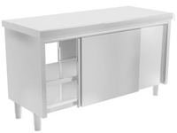 Imagen Mesa central cocina con puertass correderas