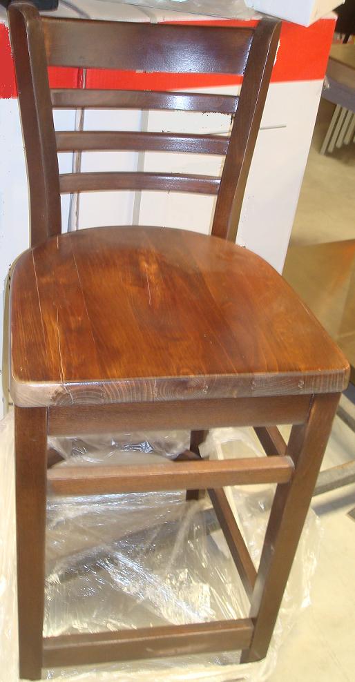Imagen Taburete de madera haya barnizada color nogal. 6 Unidades