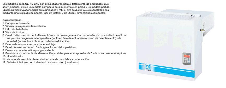 Imagen Grupo de frio monoblock serie SAS. mini secadero 